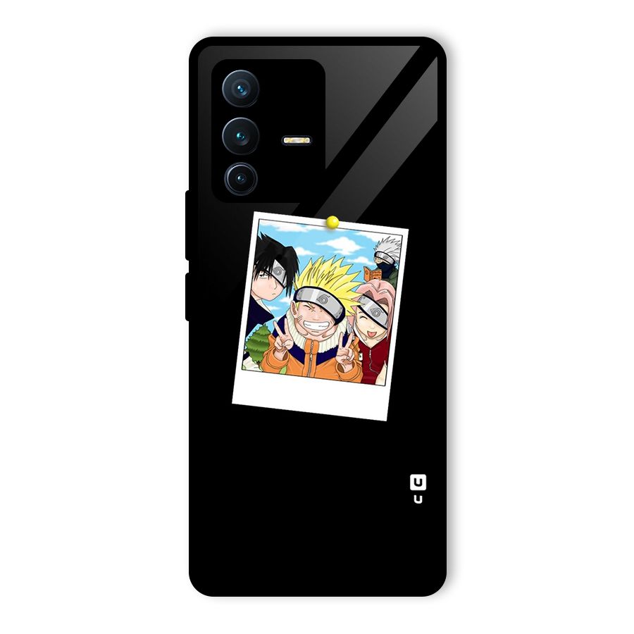 Team Kakashi Cute Glass Back Case for Vivo V23 Pro