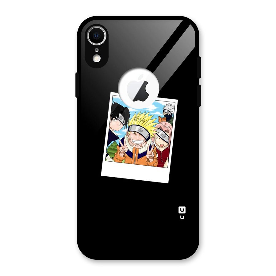 Team Kakashi Cute Glass Back Case for iPhone XR Logo Cut