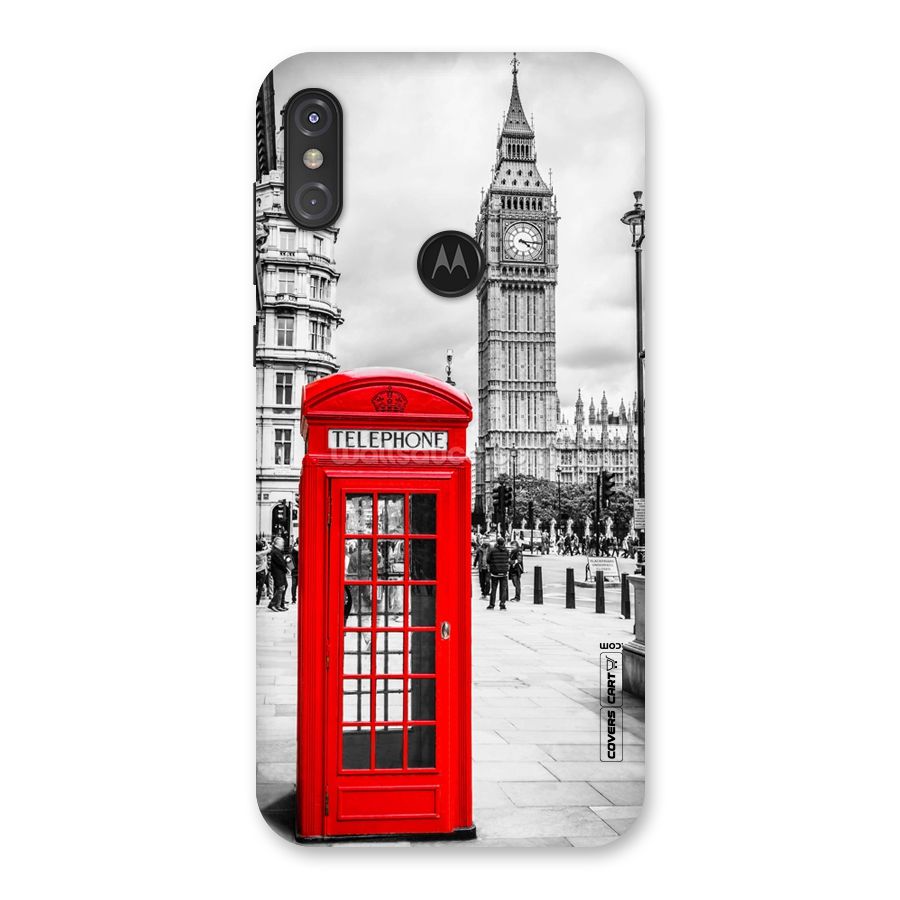 Telephone Booth Back Case for Motorola One Power