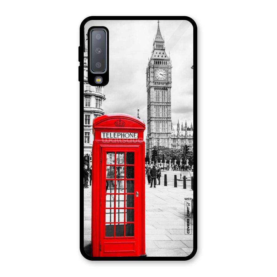 Telephone Booth Glass Back Case for Galaxy A7 (2018)