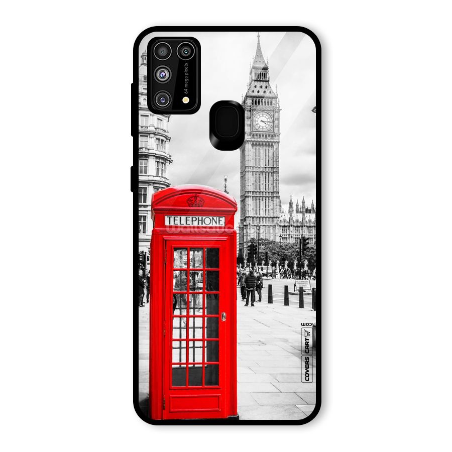 Telephone Booth Glass Back Case for Galaxy M31