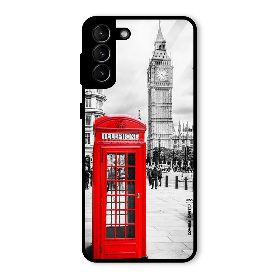 Telephone Booth Glass Back Case for Galaxy S21 Plus