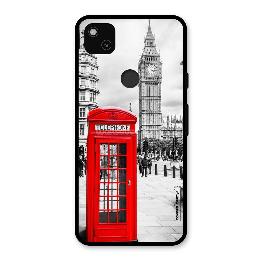 Telephone Booth Glass Back Case for Google Pixel 4a