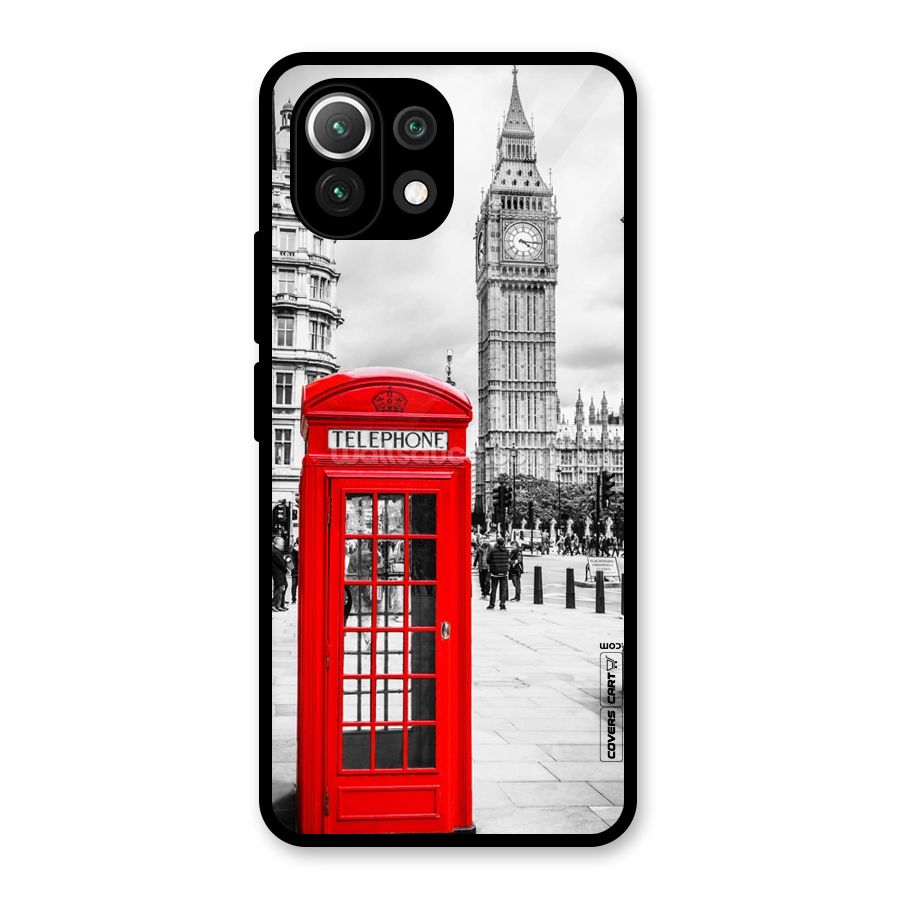 Telephone Booth Glass Back Case for Mi 11 Lite NE 5G