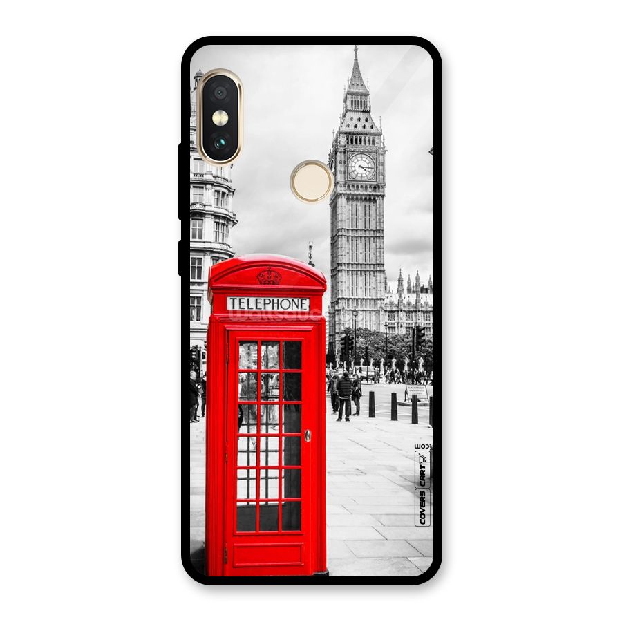 Telephone Booth Glass Back Case for Redmi Note 5 Pro