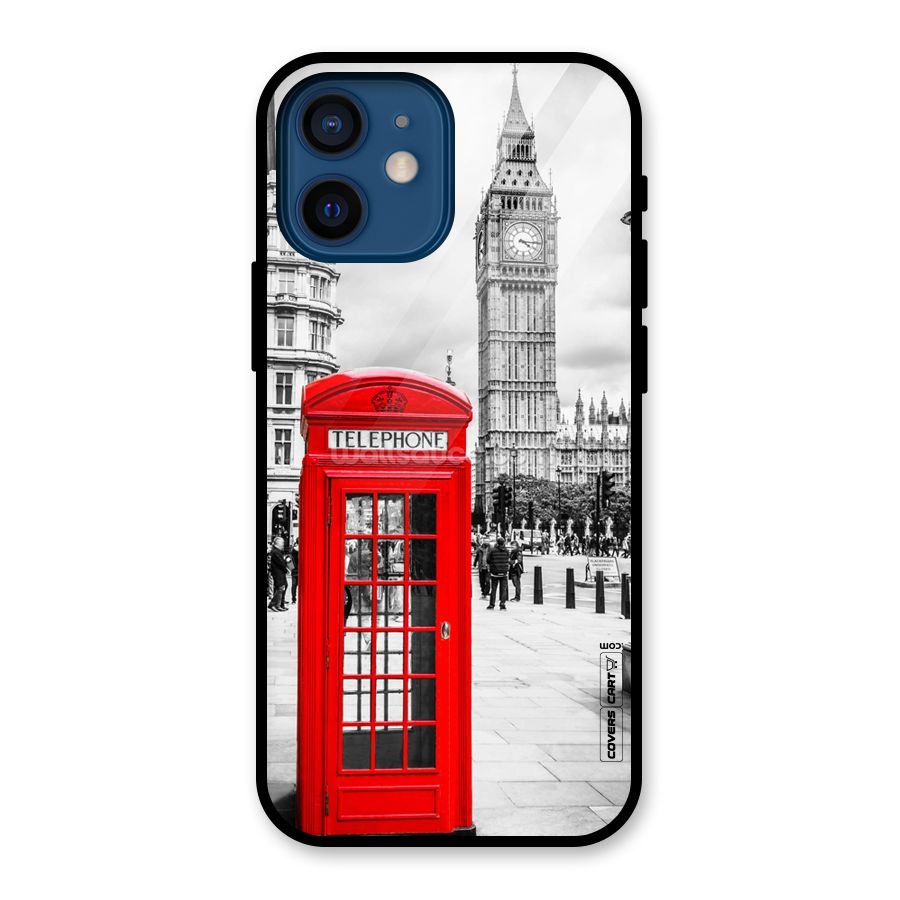 Telephone Booth Glass Back Case for iPhone 12 Mini
