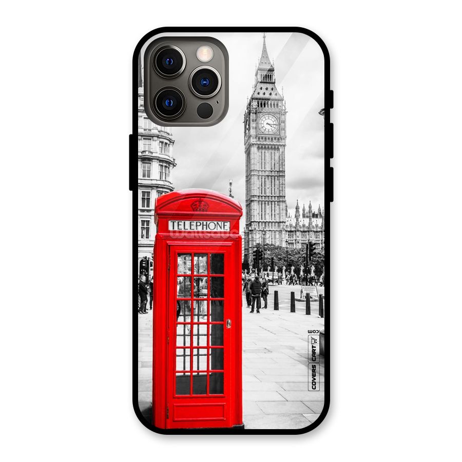Telephone Booth Glass Back Case for iPhone 12 Pro