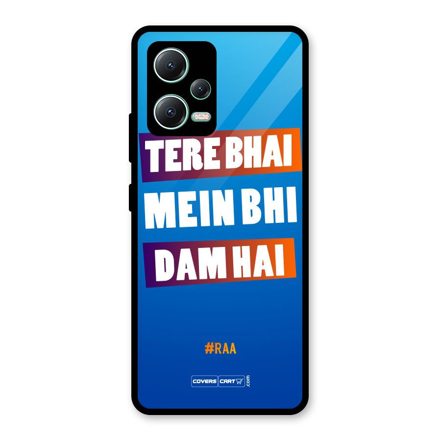 Tere Bhai Me Bhi Dam Hai Glass Back Case for Redmi Note 12 5G
