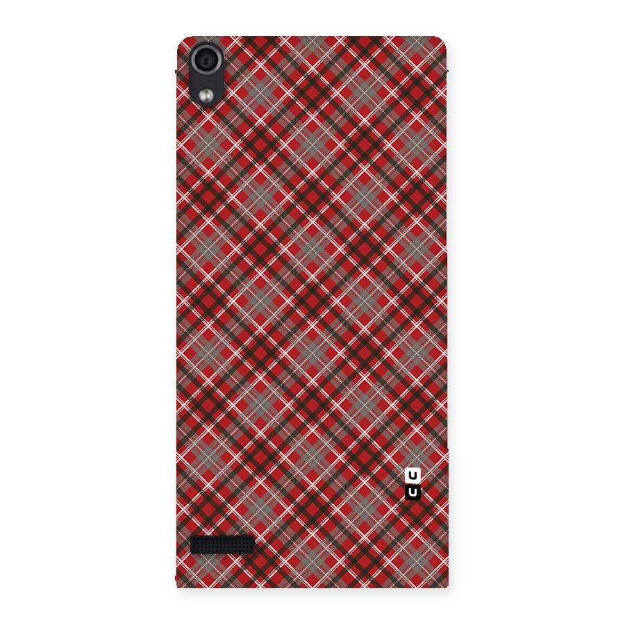 Textile Check Pattern Back Case for Ascend P6