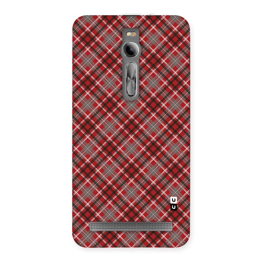 Textile Check Pattern Back Case for Asus Zenfone 2