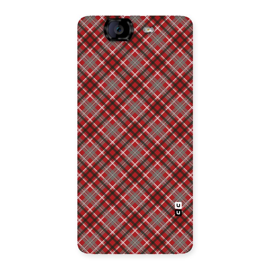Textile Check Pattern Back Case for Canvas Knight A350