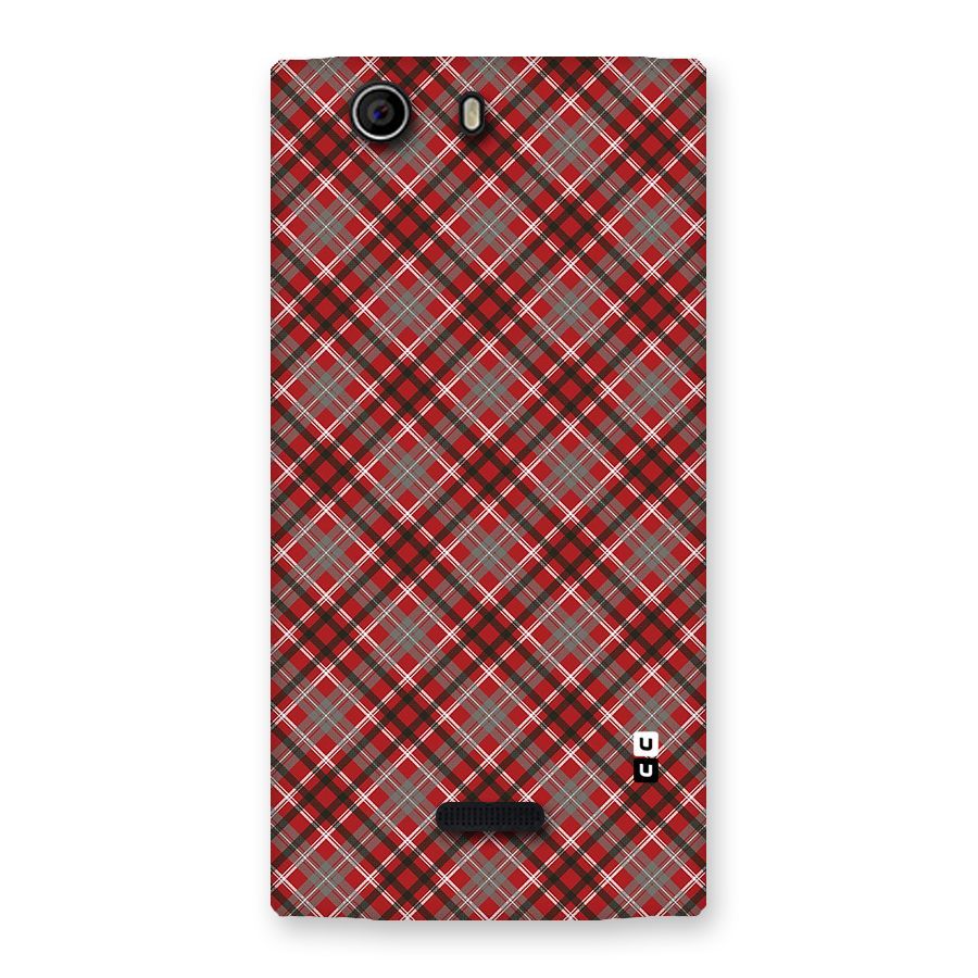 Textile Check Pattern Back Case for Canvas Nitro 2 E311