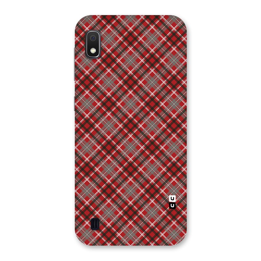 Textile Check Pattern Back Case for Galaxy A10