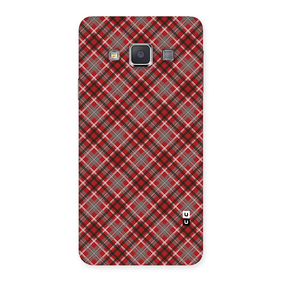 Textile Check Pattern Back Case for Galaxy A3