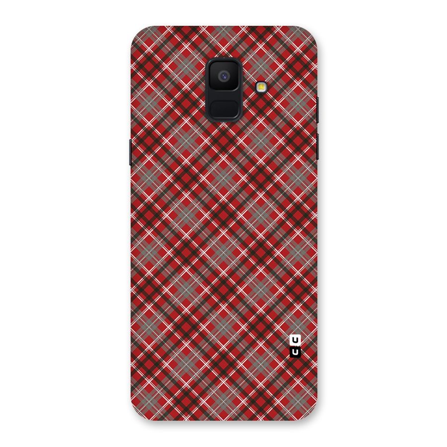 Textile Check Pattern Back Case for Galaxy A6 (2018)