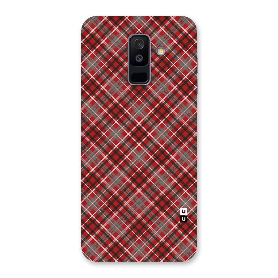 Textile Check Pattern Back Case for Galaxy A6 Plus