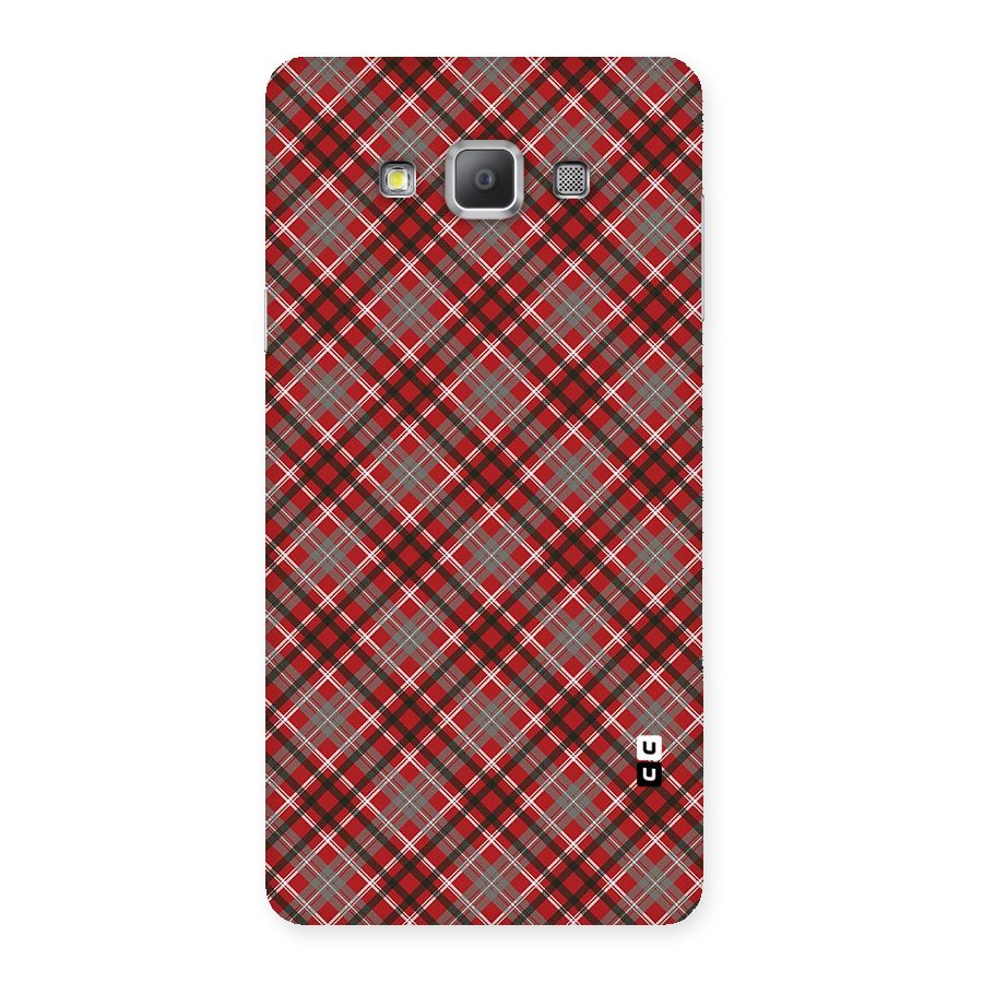 Textile Check Pattern Back Case for Galaxy A7