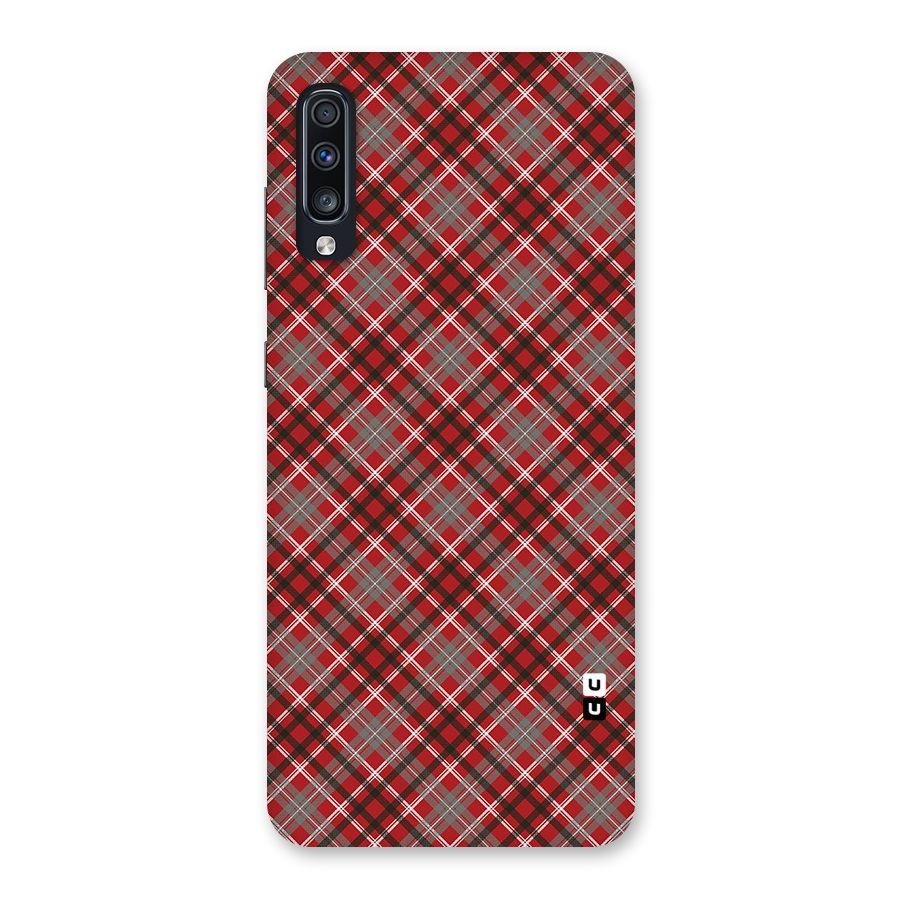 Textile Check Pattern Back Case for Galaxy A70