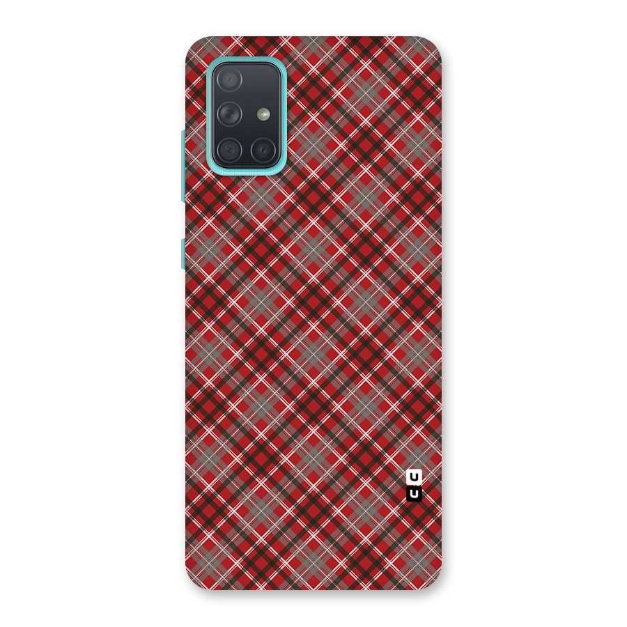 Textile Check Pattern Back Case for Galaxy A71