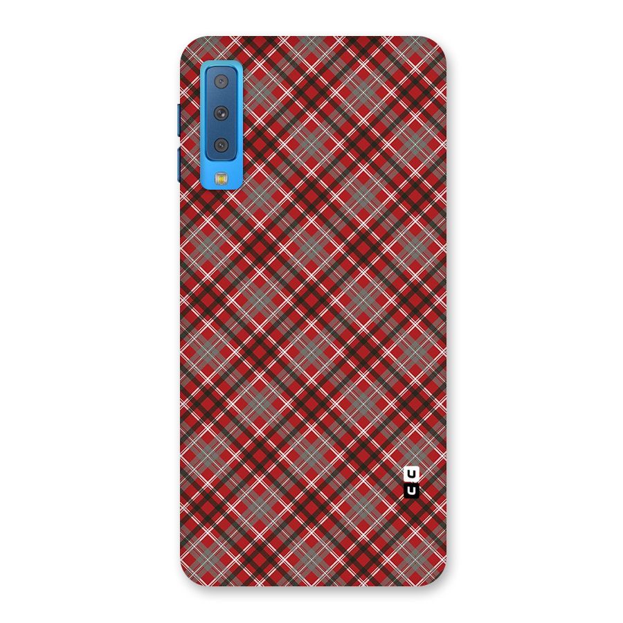 Textile Check Pattern Back Case for Galaxy A7 (2018)