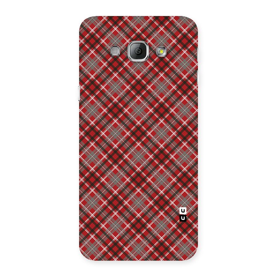 Textile Check Pattern Back Case for Galaxy A8