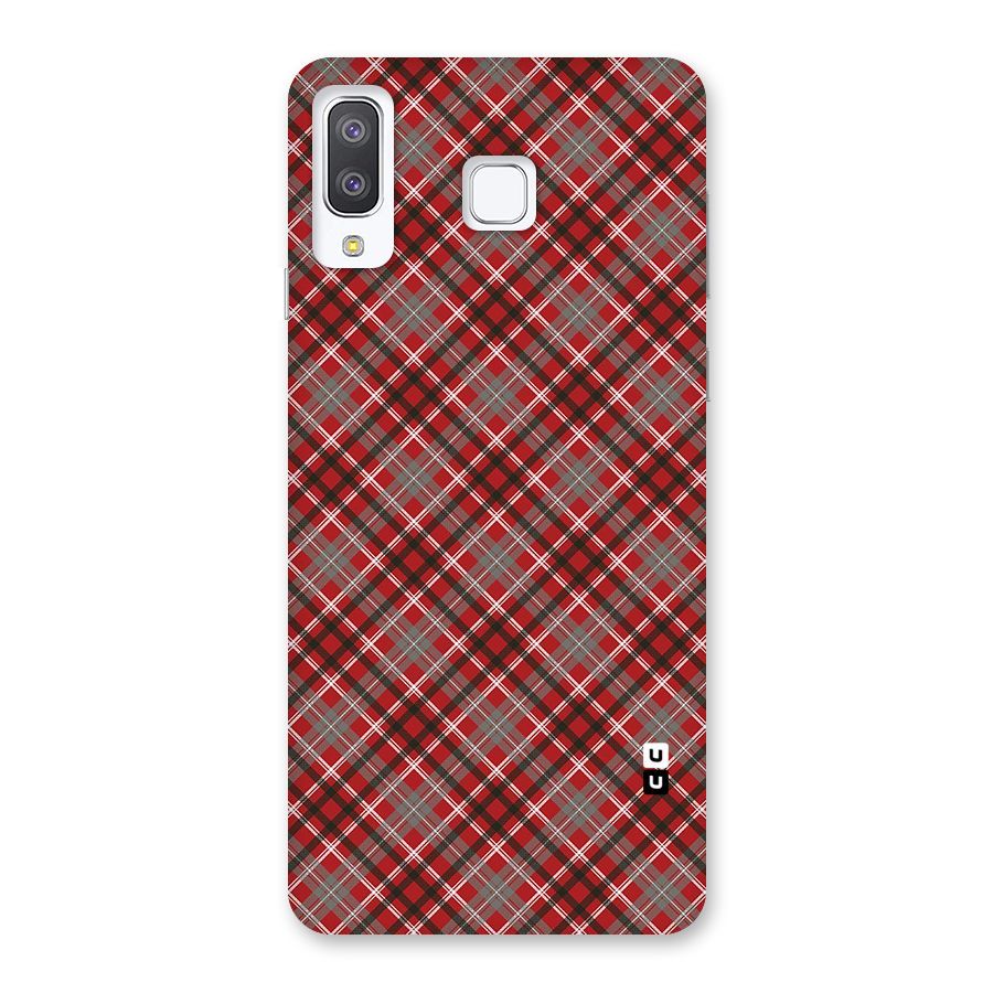 Textile Check Pattern Back Case for Galaxy A8 Star
