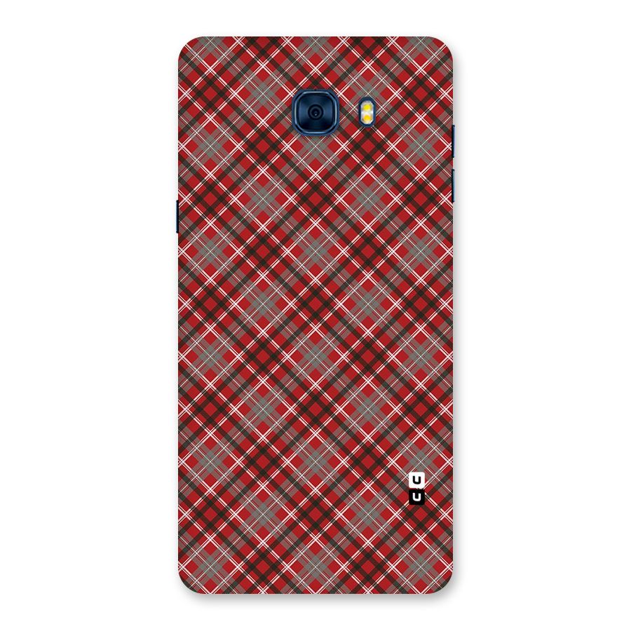 Textile Check Pattern Back Case for Galaxy C7 Pro