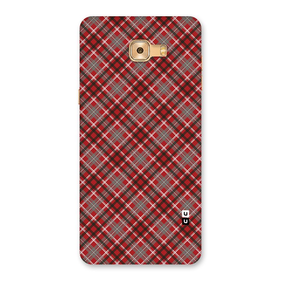 Textile Check Pattern Back Case for Galaxy C9 Pro