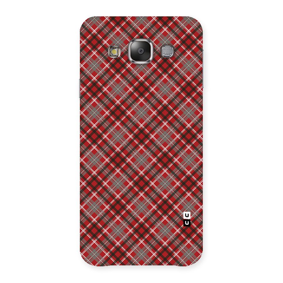 Textile Check Pattern Back Case for Galaxy E7