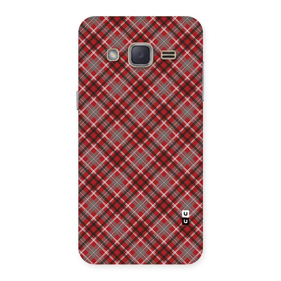 Textile Check Pattern Back Case for Galaxy J2