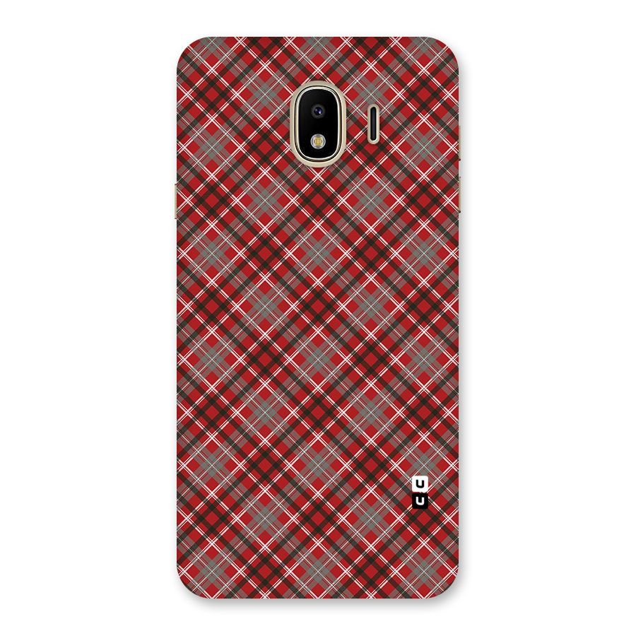 Textile Check Pattern Back Case for Galaxy J4