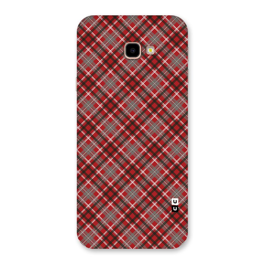 Textile Check Pattern Back Case for Galaxy J4 Plus