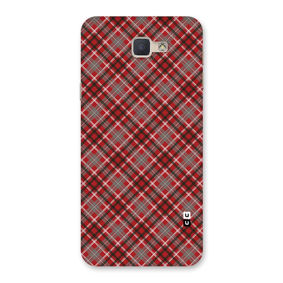Textile Check Pattern Back Case for Galaxy J5 Prime