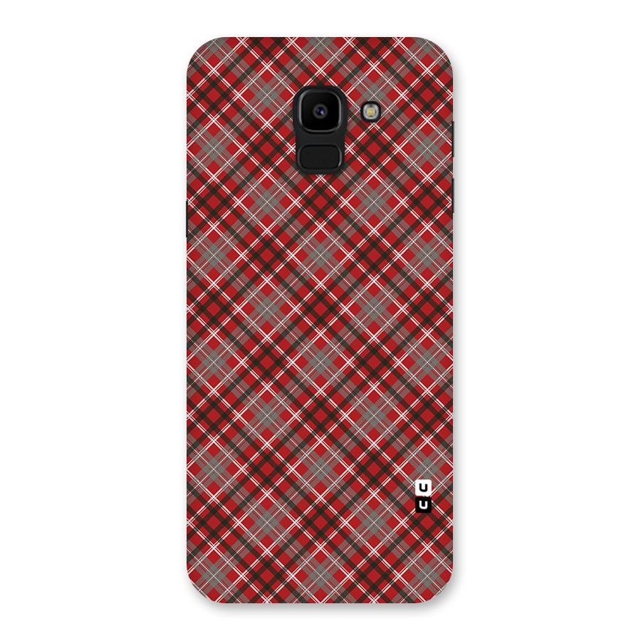 Textile Check Pattern Back Case for Galaxy J6