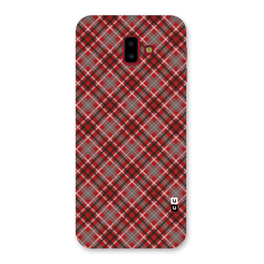 Textile Check Pattern Back Case for Galaxy J6 Plus