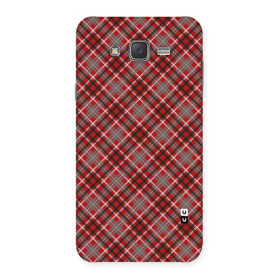 Textile Check Pattern Back Case for Galaxy J7