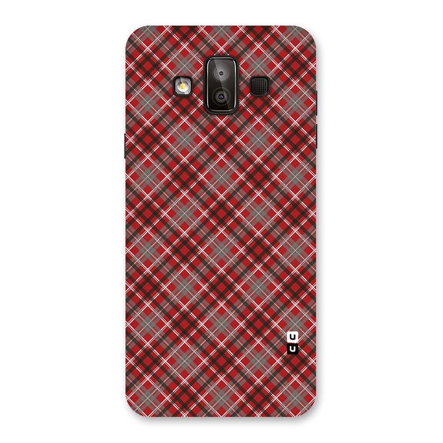 Textile Check Pattern Back Case for Galaxy J7 Duo