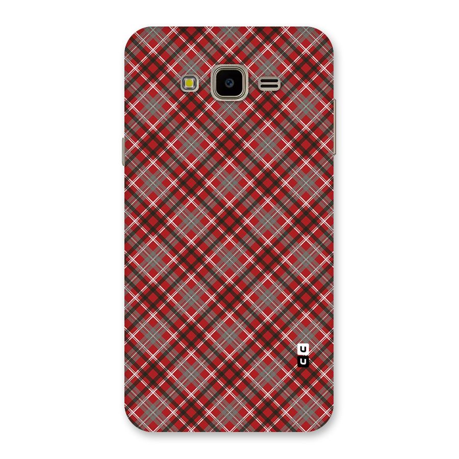 Textile Check Pattern Back Case for Galaxy J7 Nxt