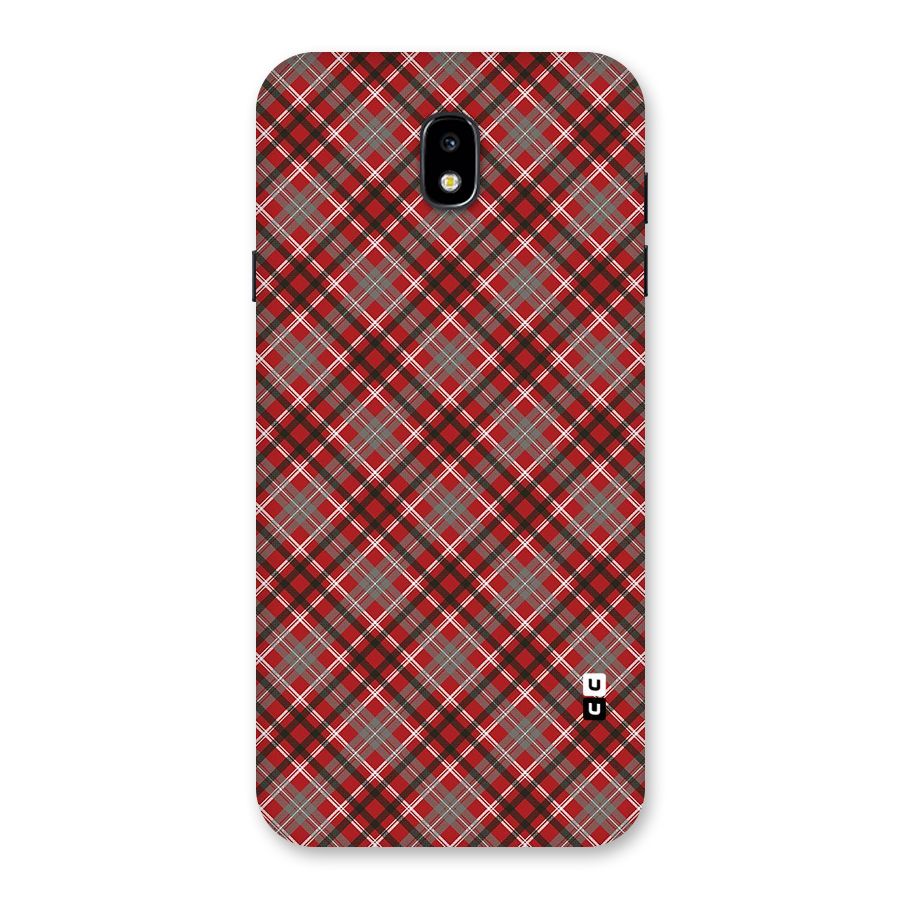 Textile Check Pattern Back Case for Galaxy J7 Pro