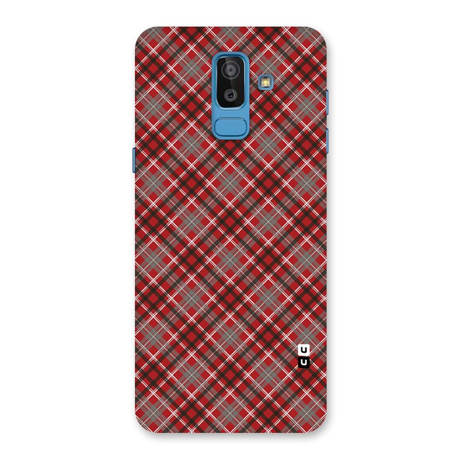 Textile Check Pattern Back Case for Galaxy J8