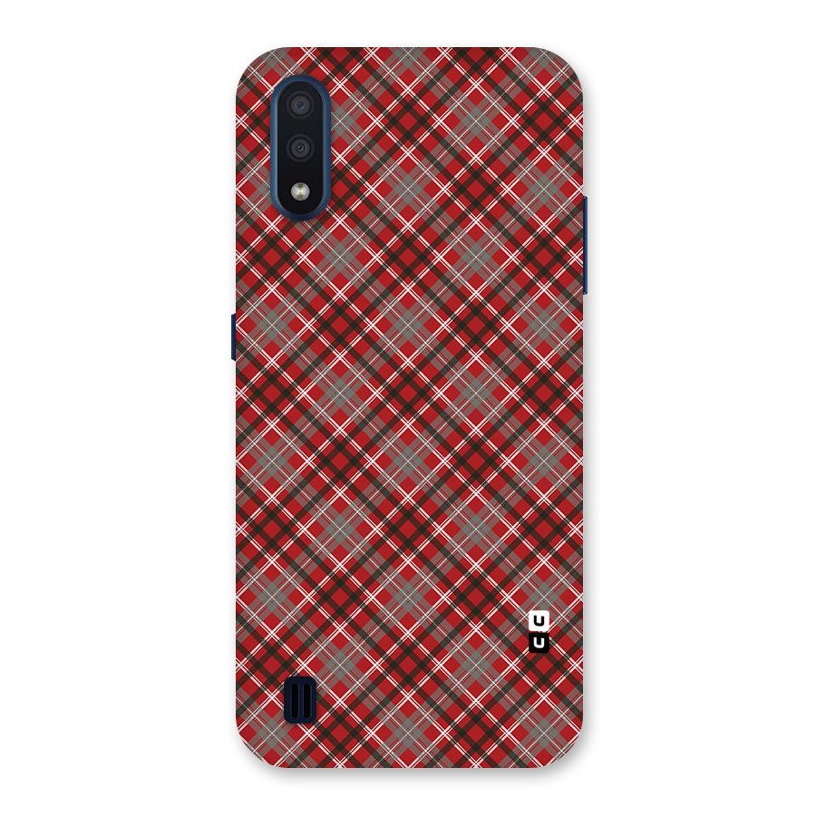 Textile Check Pattern Back Case for Galaxy M01