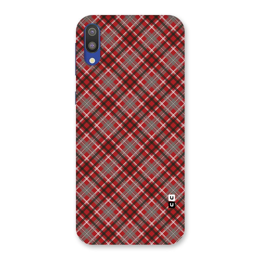 Textile Check Pattern Back Case for Galaxy M10