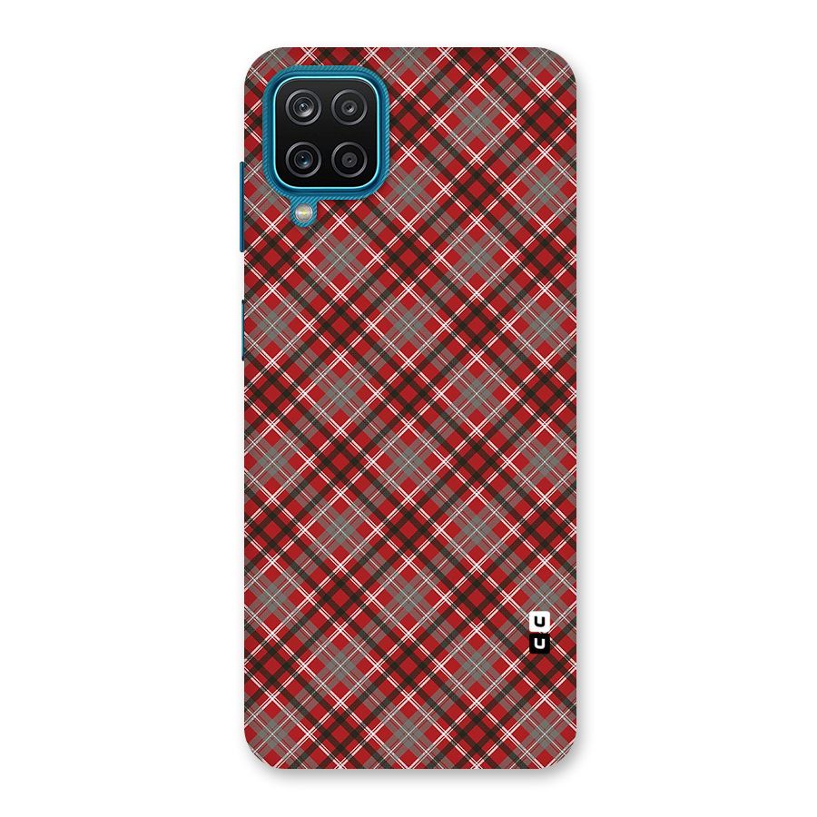 Textile Check Pattern Back Case for Galaxy M12