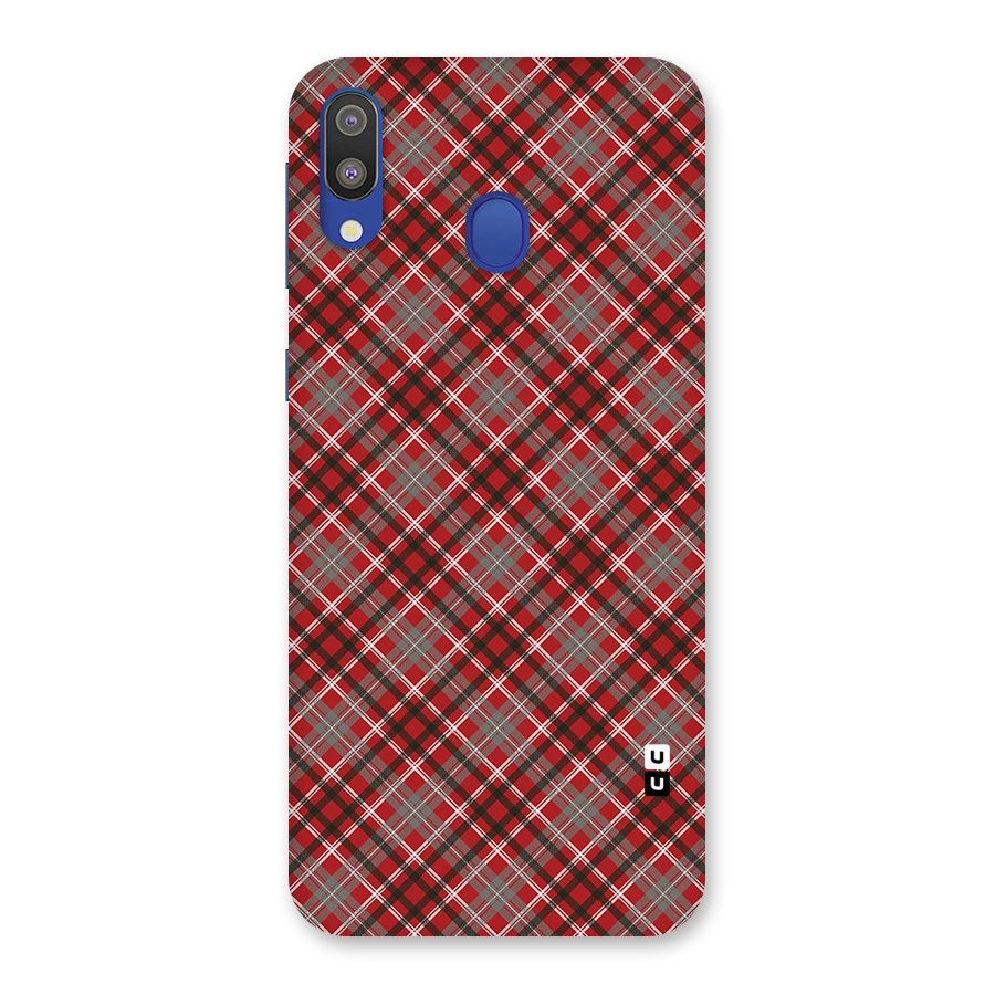 Textile Check Pattern Back Case for Galaxy M20
