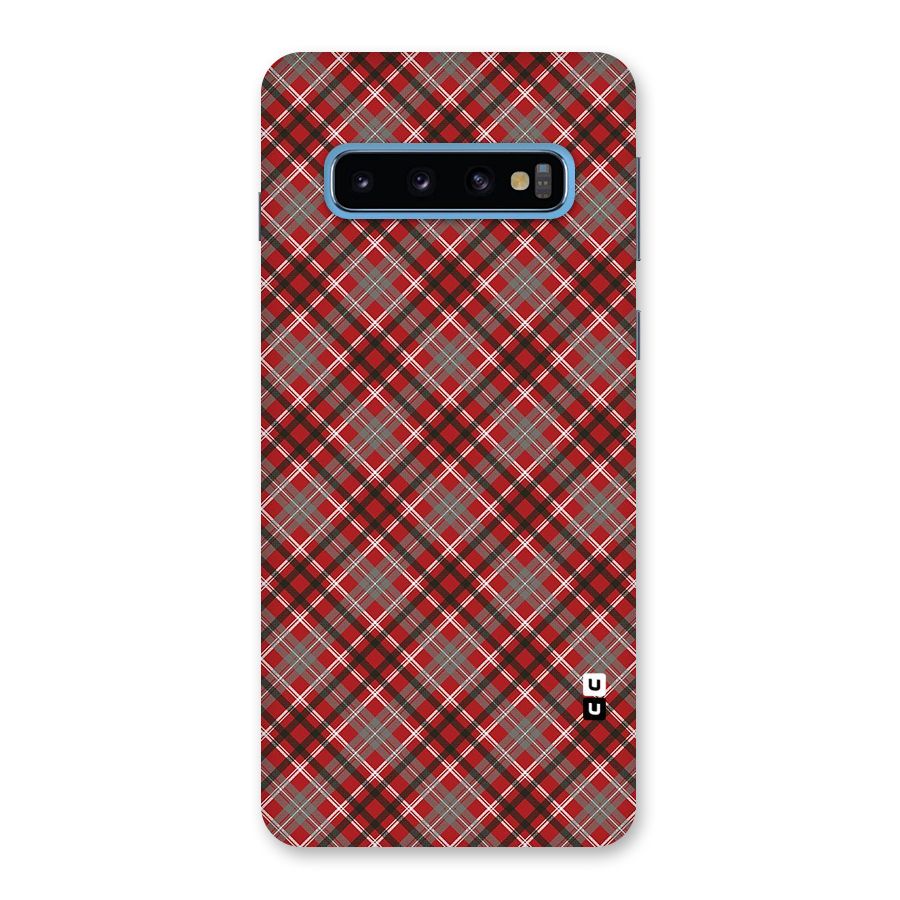 Textile Check Pattern Back Case for Galaxy S10