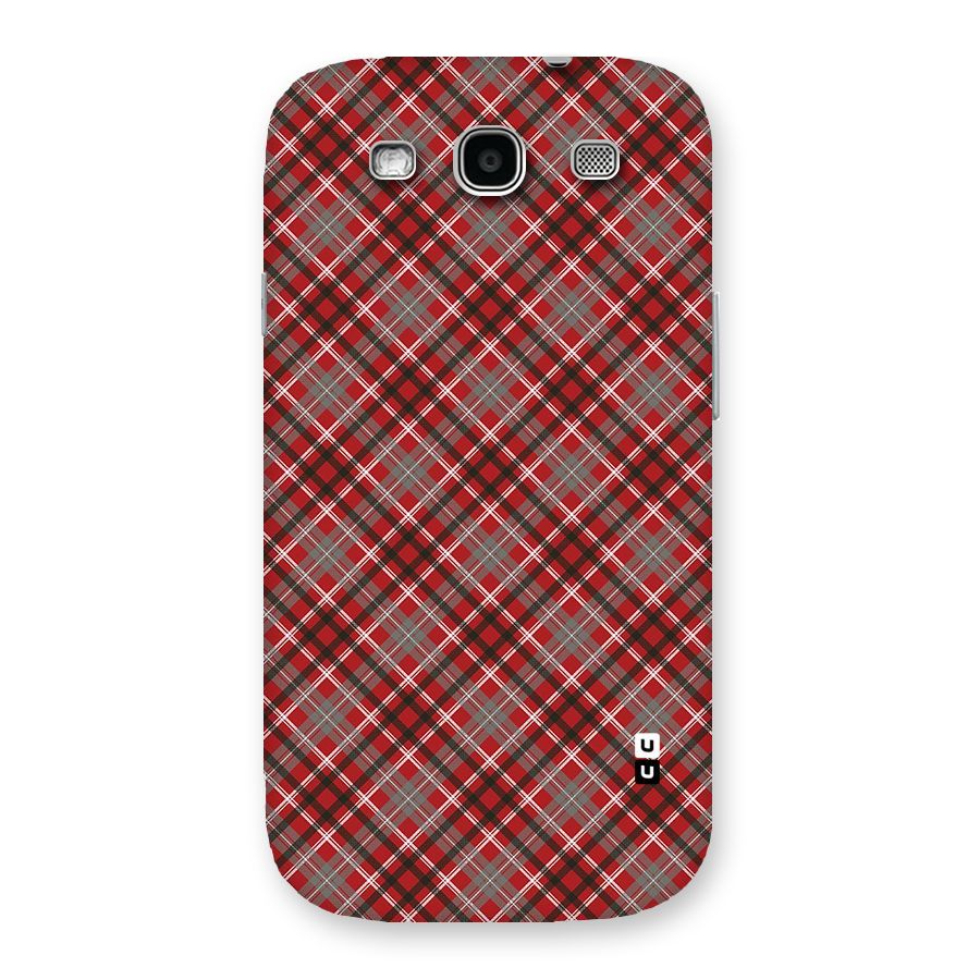 Textile Check Pattern Back Case for Galaxy S3