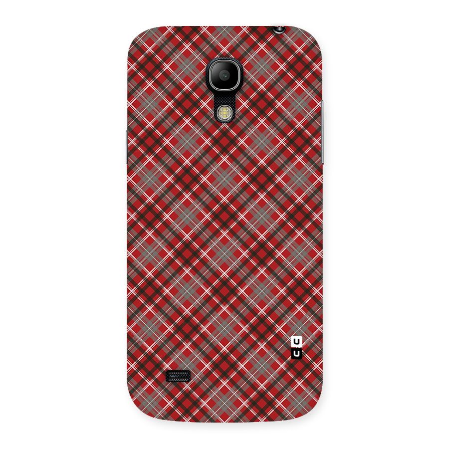 Textile Check Pattern Back Case for Galaxy S4 Mini