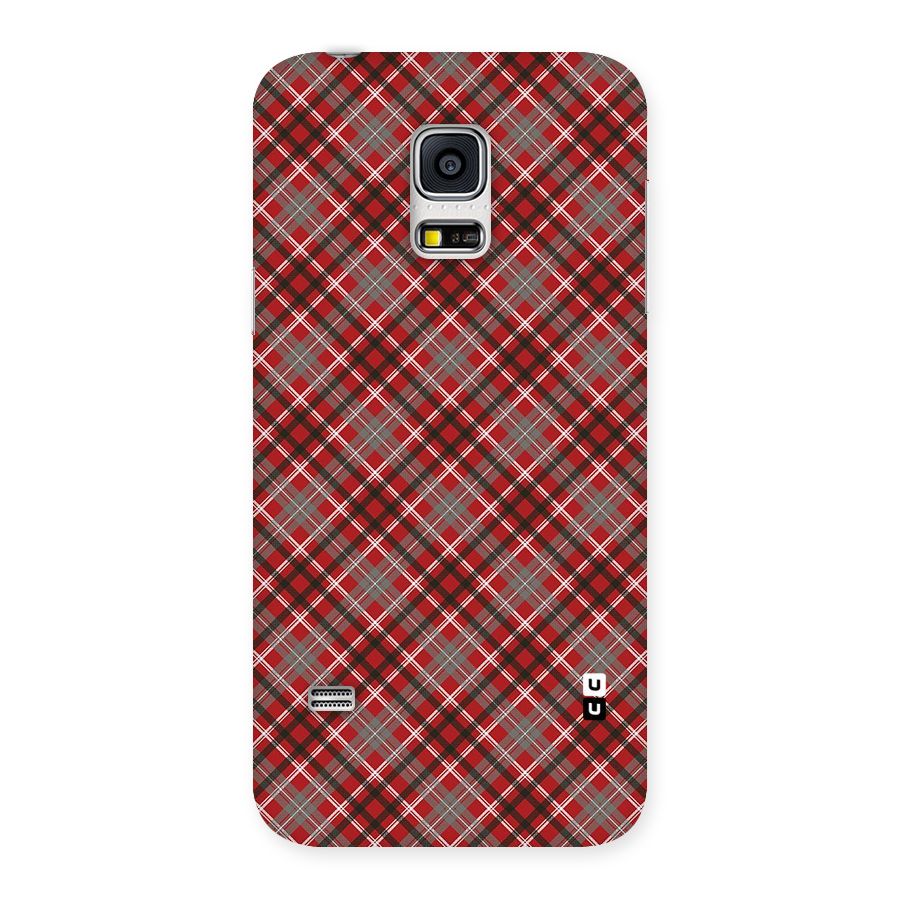 Textile Check Pattern Back Case for Galaxy S5 Mini