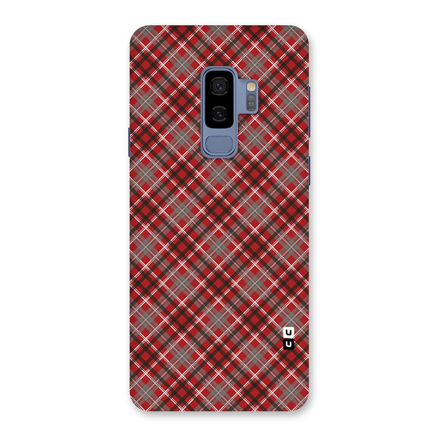 Textile Check Pattern Back Case for Galaxy S9 Plus