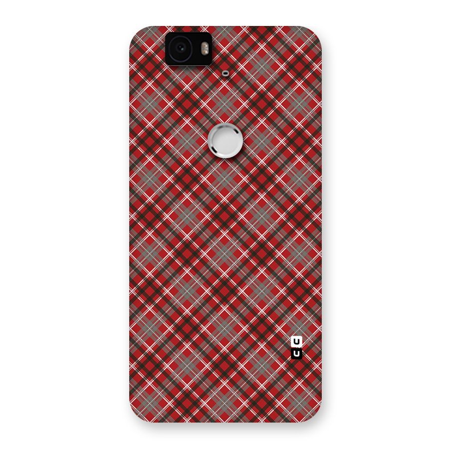 Textile Check Pattern Back Case for Google Nexus-6P